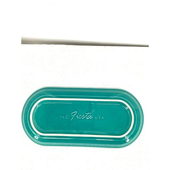 Fiesta HLC USA Turquoise Oval Bre Serving Platter 12" x 5 3/4" Ceramic Dinnerwar - Picture 4 of 6